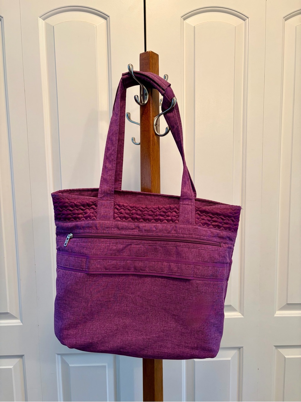 lug Original Puddle Jumper Travel Tote in Heathered Plum - Picture 2 of 16
